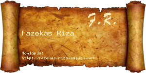 Fazekas Riza névjegykártya